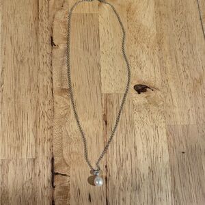 Elegant Sterling Silver Pearl Pendant Necklace